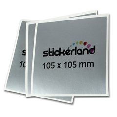 Matt sølv klistremerker firkantet