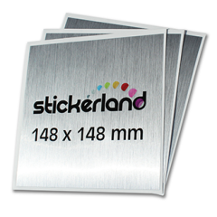 Firkantet børstet stål look klistremerke
