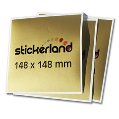 Firkantet gull klistremerke