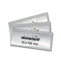 Rektangulært klistremerke i børstet stål  look 