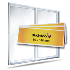 Rektangulært klistremerke med lim på trykksiden