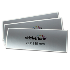 Rektangulære klistremerker i matt sølvvinyl