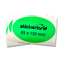 Neon klistremerke oval form