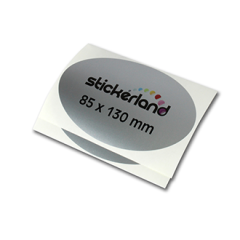 Ovale klistremerker i matt sølv