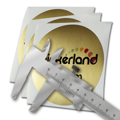 Mat gull klistremerker i din egen størrelse. 