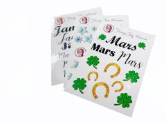 Gjennomsiktige klistremerker på ark