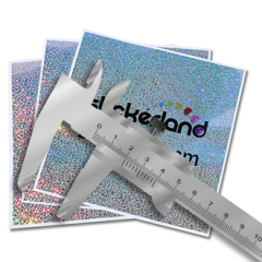 Metal flake klistremerker i egen størrelse