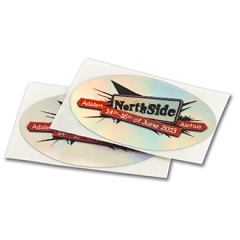 Oval hologram look klistremerker