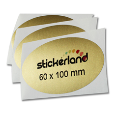 Mat guld ovale klistermærker