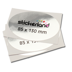 Ovale sølvklistremerker