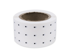 10mm klistremerke med 1,6 mm svart prikk (3000 rull)