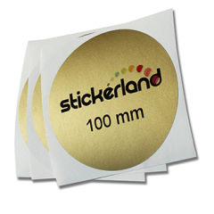 Rundt matt gull klistremerker