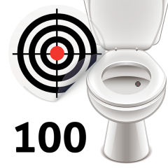 Bullseye toalett klistremerker 100 stykker