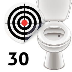 Bullseye toalett klistremerker 30 stykker